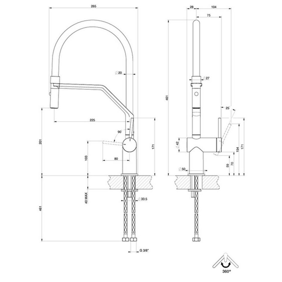 Смеситель для кухни Inedito, Chrome Gessi (60429031) Смеситель для кухни Inedito, Chrome Gessi (60429031)