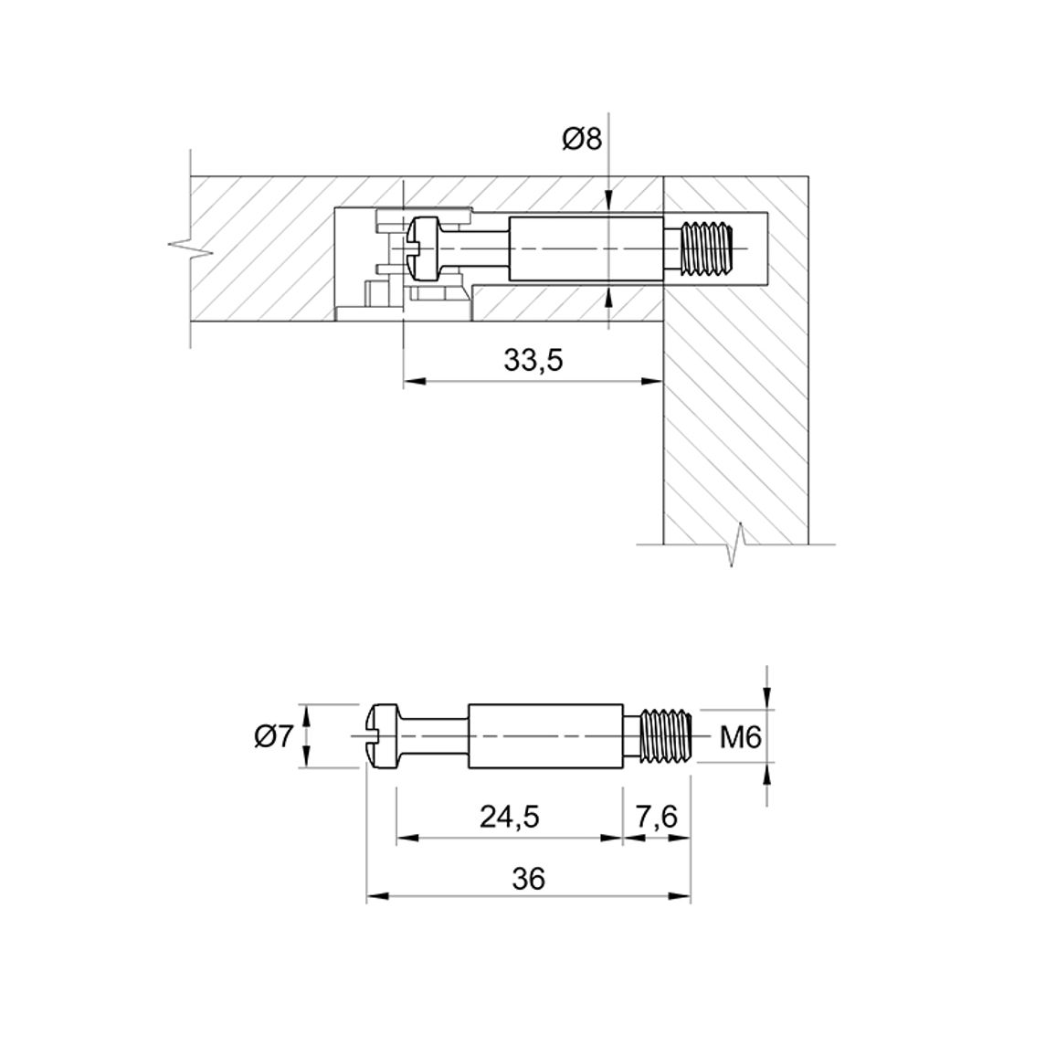 Дюбель під Rastex25 DU643 M6 (1031004) Hettich