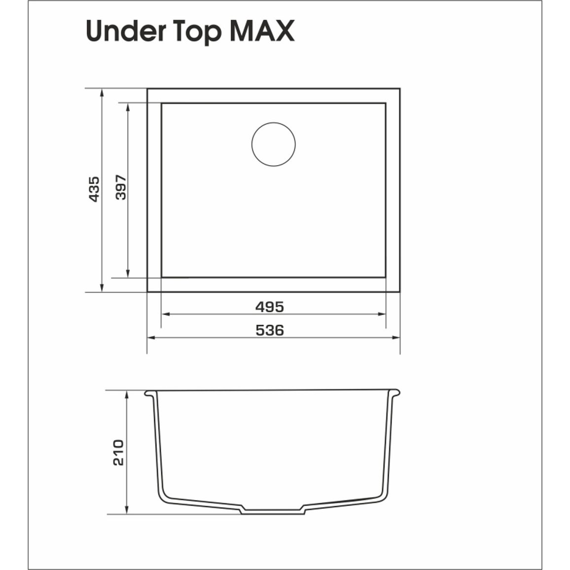 Мойка UNDER TOP MAX terra (535*435mm.) гранит GRANADO Мойка UNDER TOP MAX terra (535*435mm.) гранит GRANADO