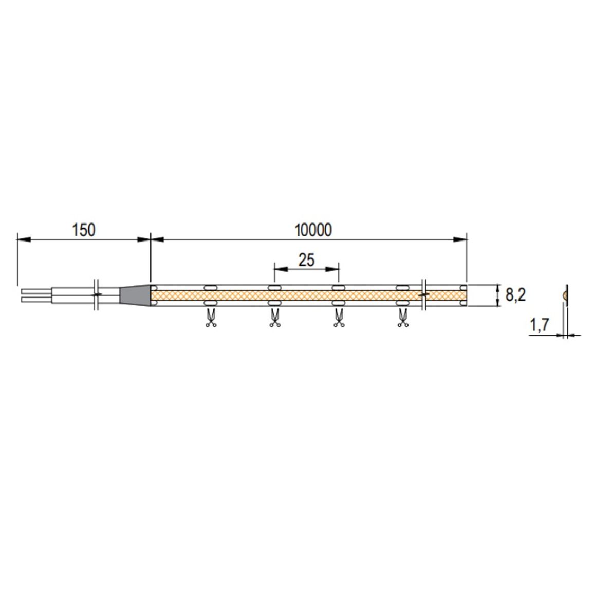 LED-стрічка COB, 480 LEDs/m, 10W, 12V, IP65, денне світло, 4000К LED-стрічка COB, 480 LEDs/m, 10W, 12V, IP65, денне світло, 4000К