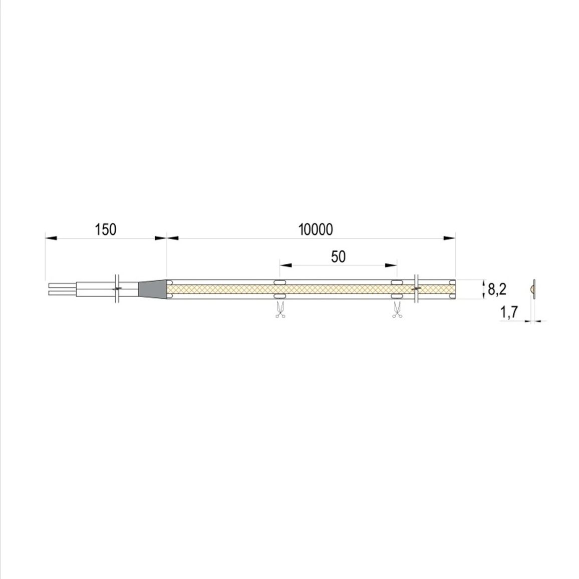 LED-стрічка COB, 480 LEDs/m, 10W, 24V, IP65, тепле світло, 3000К LED-стрічка COB, 480 LEDs/m, 10W, 24V, IP65, тепле світло, 3000К