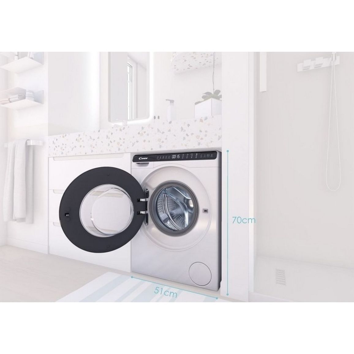 Пральна машина фронтальна CW50-BP12307-S 5кг, висота 70см, Candy