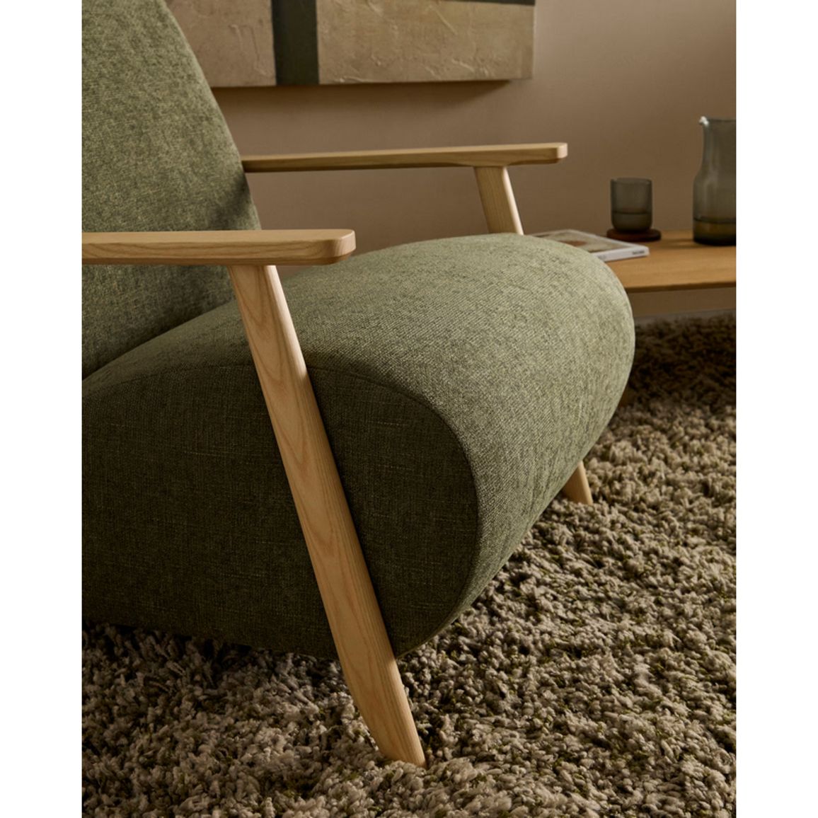 Крісло Meghan Tribu зелений / натуральний Крісло Meghan Tribu зелений / натуральний