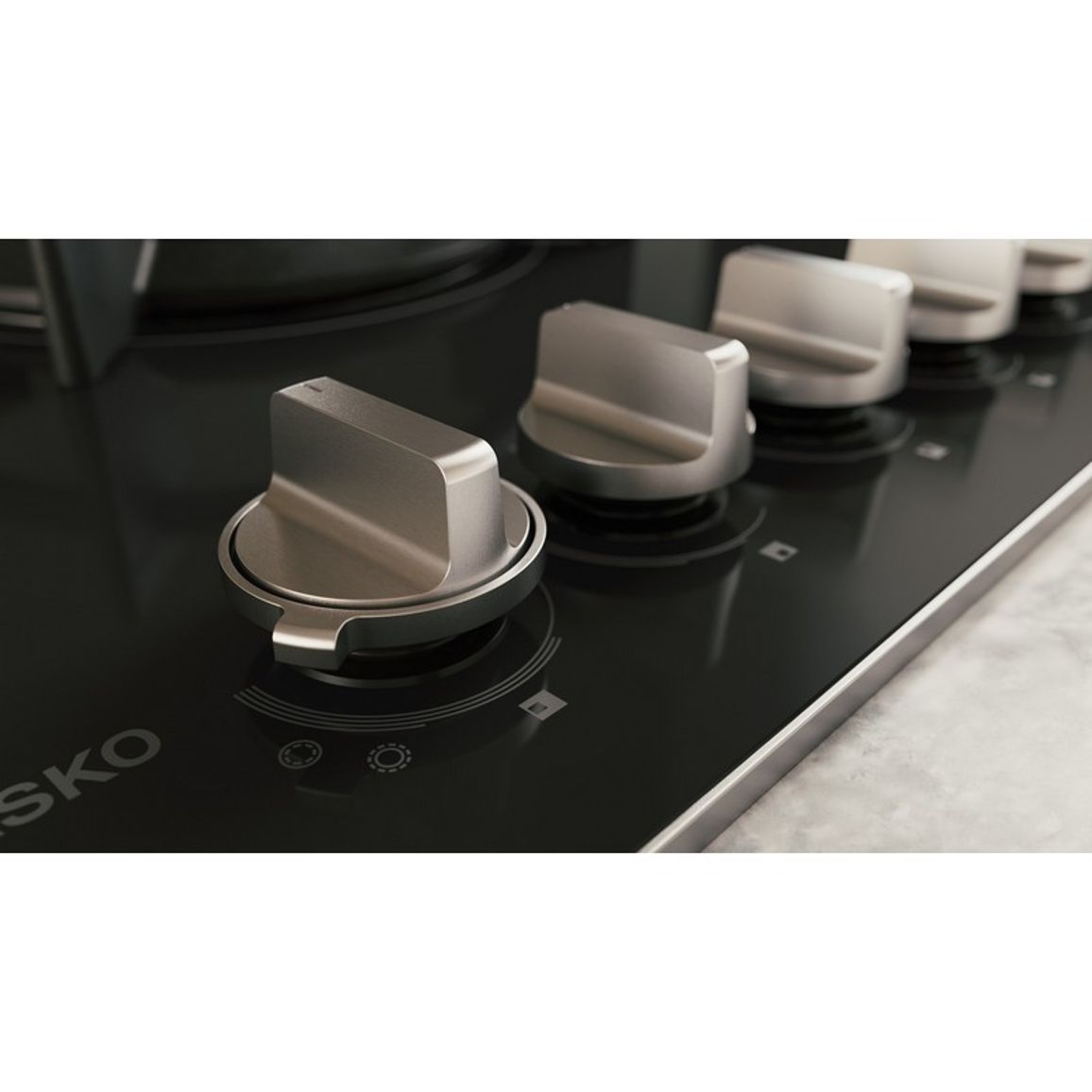 Газовая варочная поверхность HG8953BGB1 черное стекло Asko