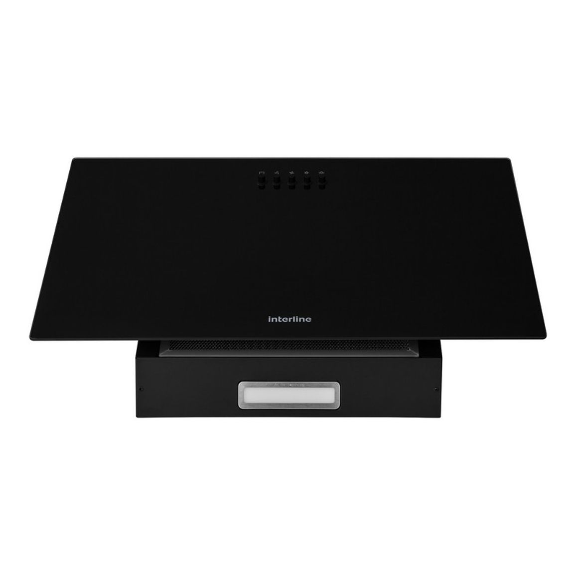 Вытяжка наклонная TEFFI SLIM BL A/60/GL/PB черное стекло INTERLINE