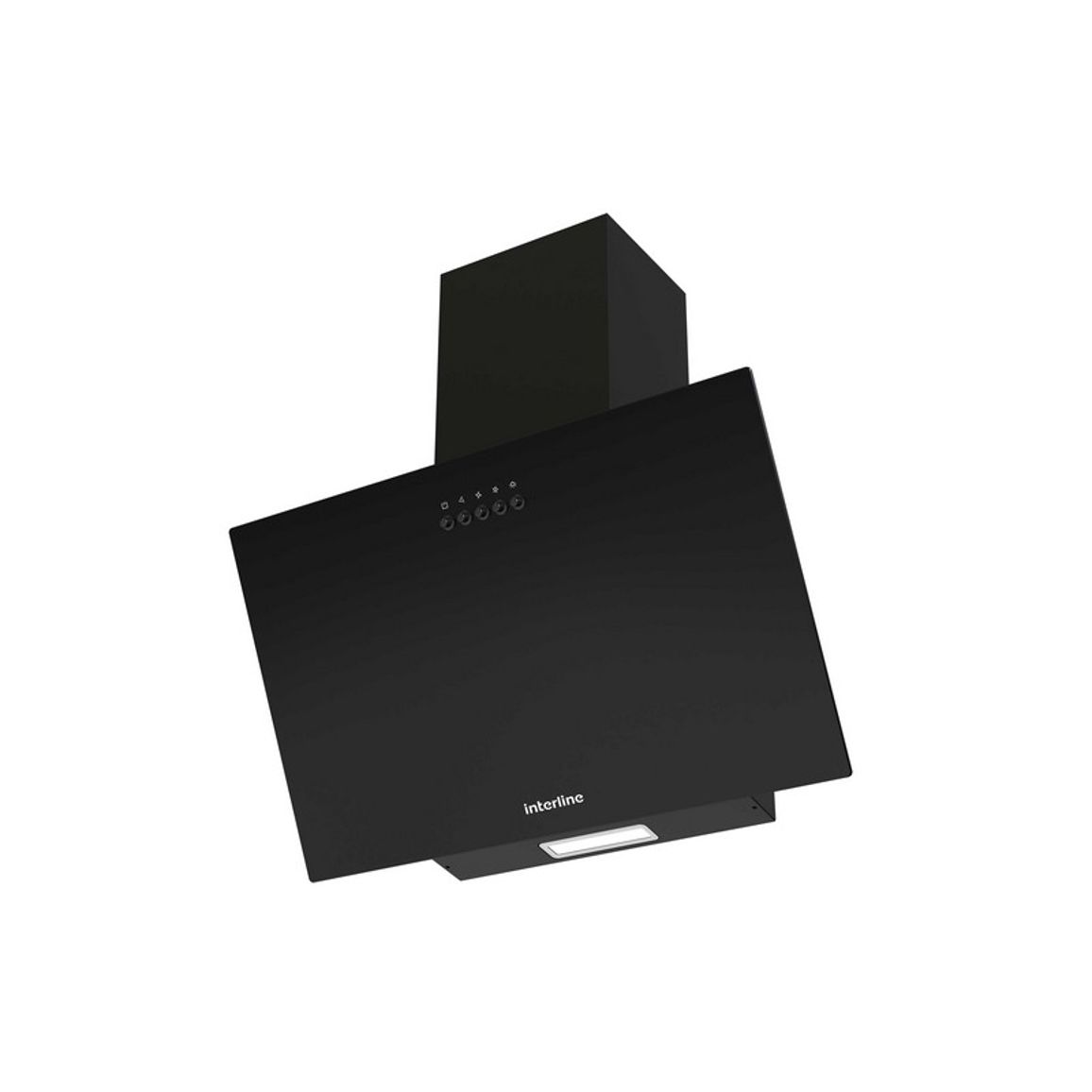 Вытяжка наклонная TEFFI SLIM BL A/60/GL/PB черное стекло INTERLINE