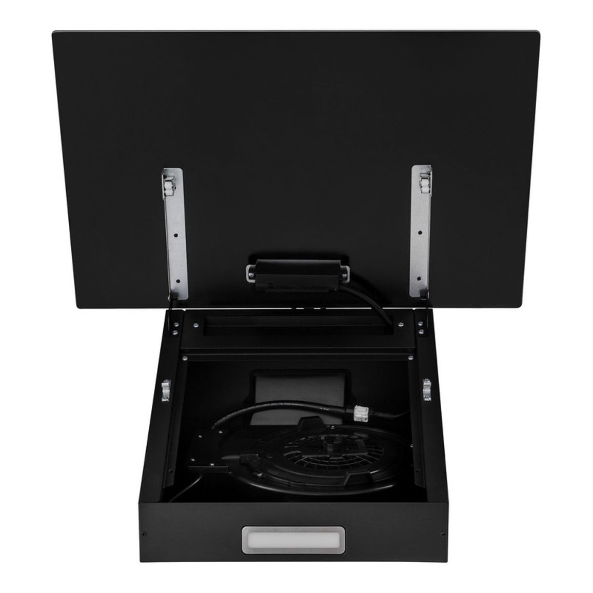 Вытяжка наклонная TEFFI SLIM BL A/60/GL/PB черное стекло INTERLINE