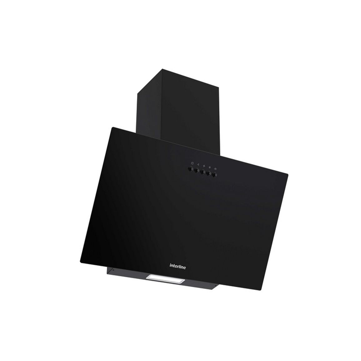 Вытяжка наклонная TEFFI SLIM BL A/60/GL/PB черное стекло INTERLINE