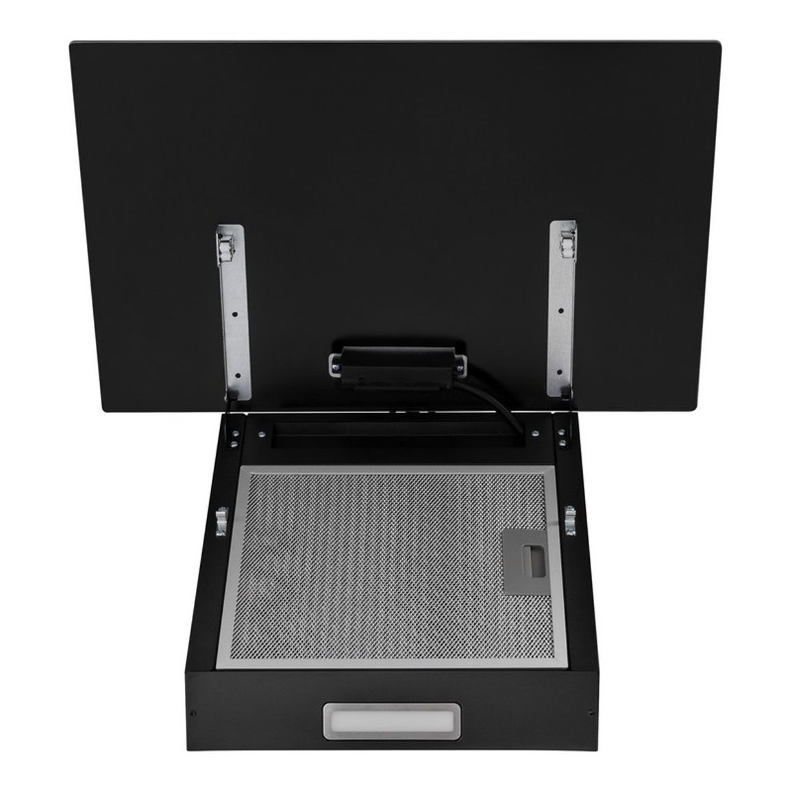 Вытяжка наклонная TEFFI SLIM BL A/60/GL/PB черное стекло INTERLINE