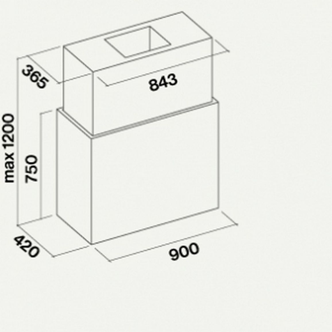Корпус острівної витяжки LAGUNA 90 пiд панель (CLDI9075.E1P2#ZZZI491F) Falmec