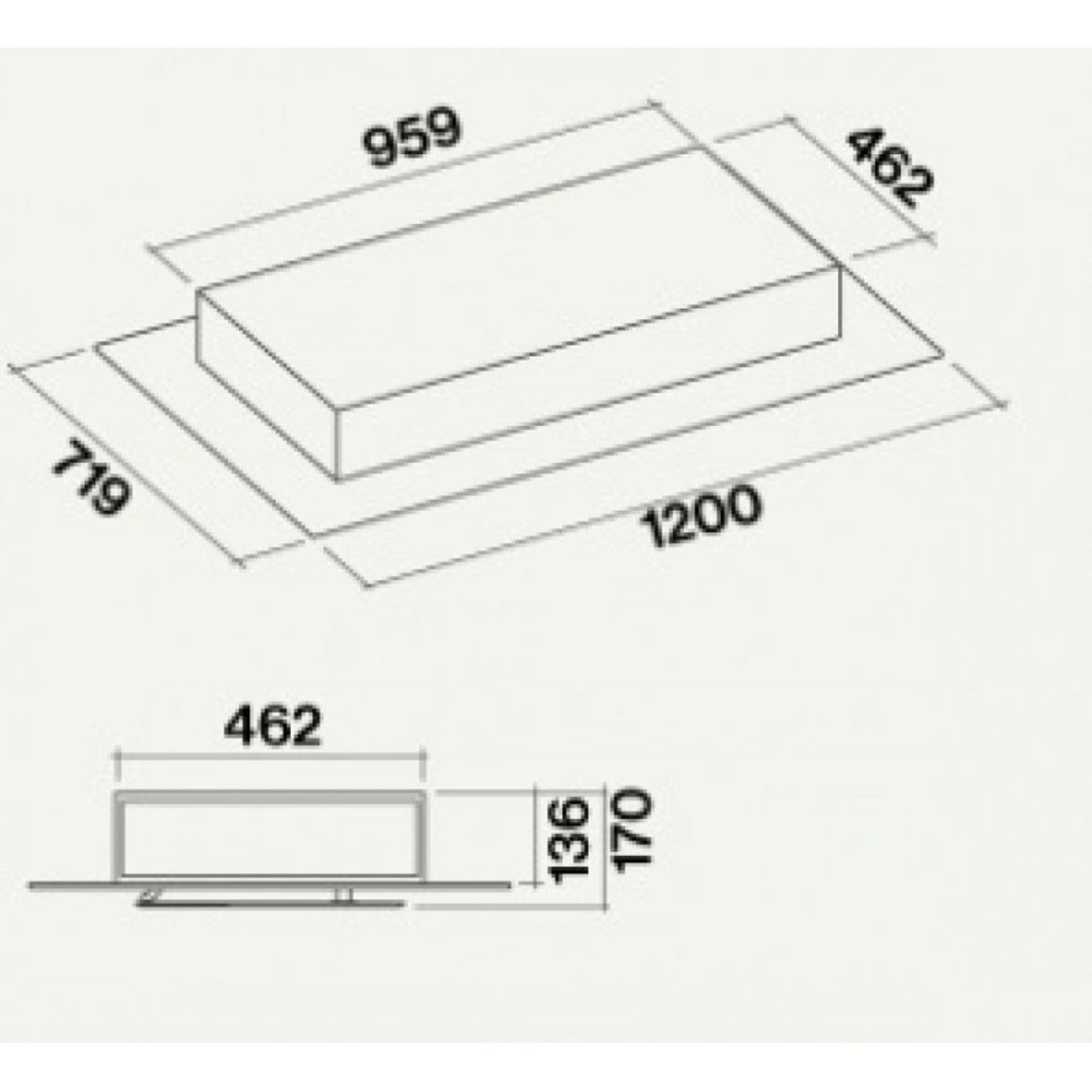 Витяжка стельова AURA IS.120 WHITE 600 (CAEI20.E0P2#ZZZB461F) Falmec