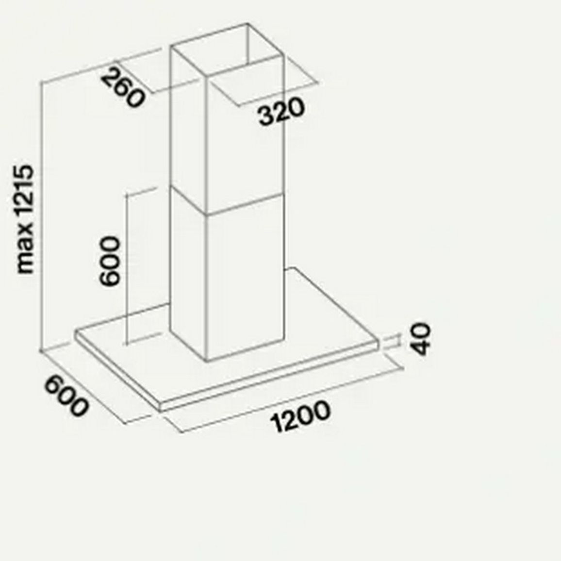 Витяжка острівна LUMEN IS 120 IX 800 WHITE (CLUI20.E0P1#NEUI491F) Falmec