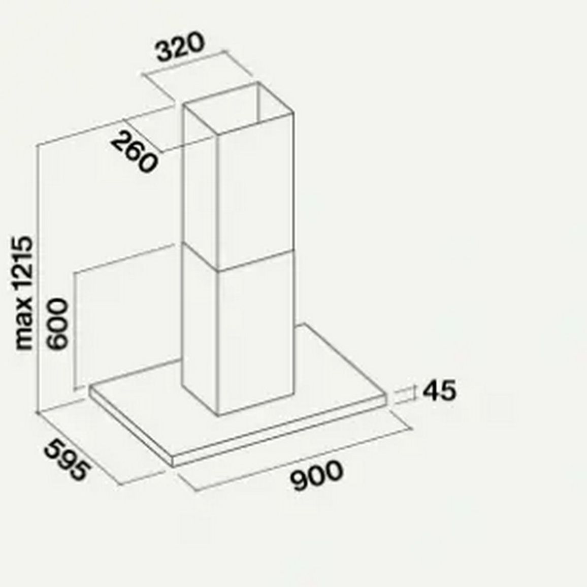 Витяжка острівна LUCE IS 90 BLACK GLASS 800 (CLHI90.00P6#ZZZN491F) Falmec