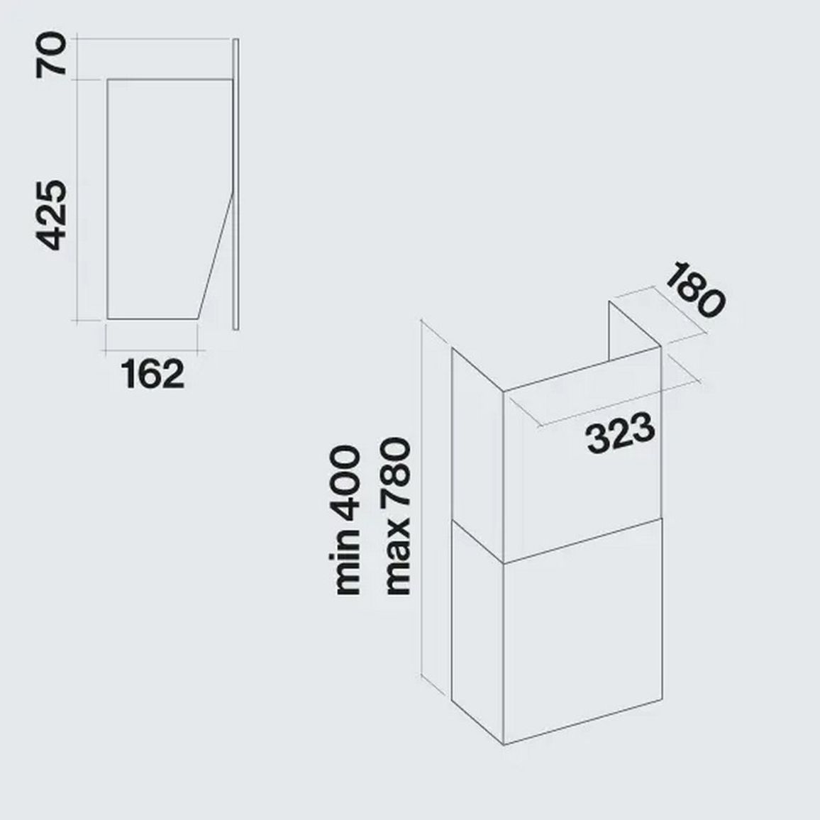 Витяжка пристінна COVER 85 WHITE GLASS 600 (CCFN85.E0P2#ZZZF460F) Falmec