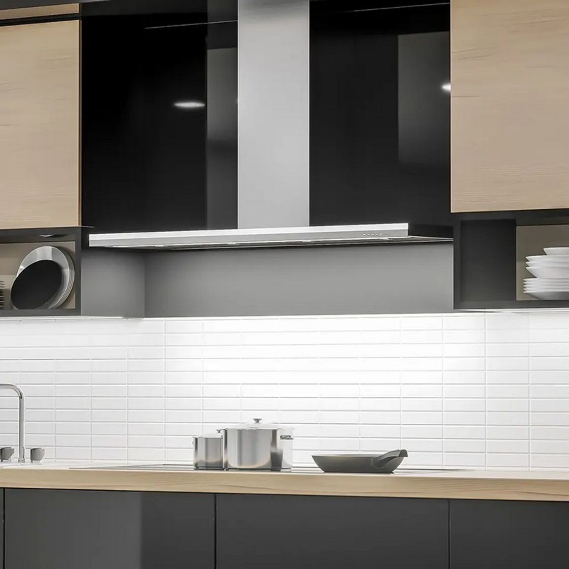 Витяжка пристінна LUMEN 120 IX 800 WHITE (CLUN20.E0P1#NEUI491F) Falmec