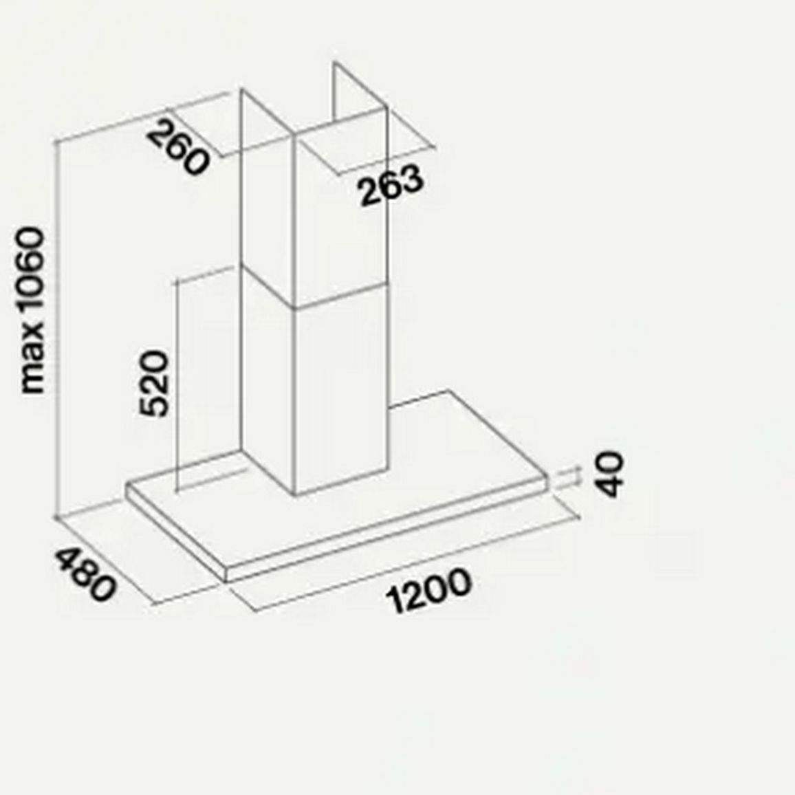 Витяжка пристінна LUMEN 120 IX 800 WHITE (CLUN20.E0P1#NEUI491F) Falmec