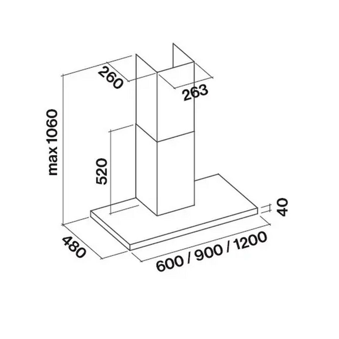 Витяжка пристінна LUMEN 90 IX 800 WHITE (CLUN90.E0P1#NEUI491F) Falmec