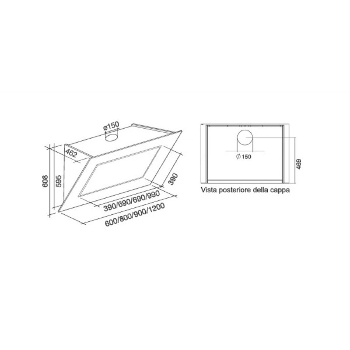 Витяжка пристінна QUASAR EVO/PLUS 90 WHITE GLASS 800 (CQPN90.E0P2#ZZZF491F) Falmec