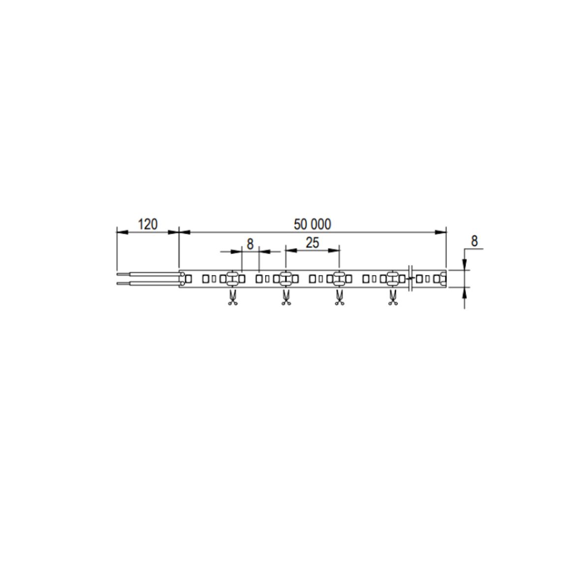 LED-стрічка 2835 SMD, 120 LEDs/m, 9.6W, 12V, IP20, холодне біле світло, 6500К, 50m. LED-стрічка 2835 SMD, 120 LEDs/m, 9.6W, 12V, IP20, холодне біле світло, 6500К, 50m.