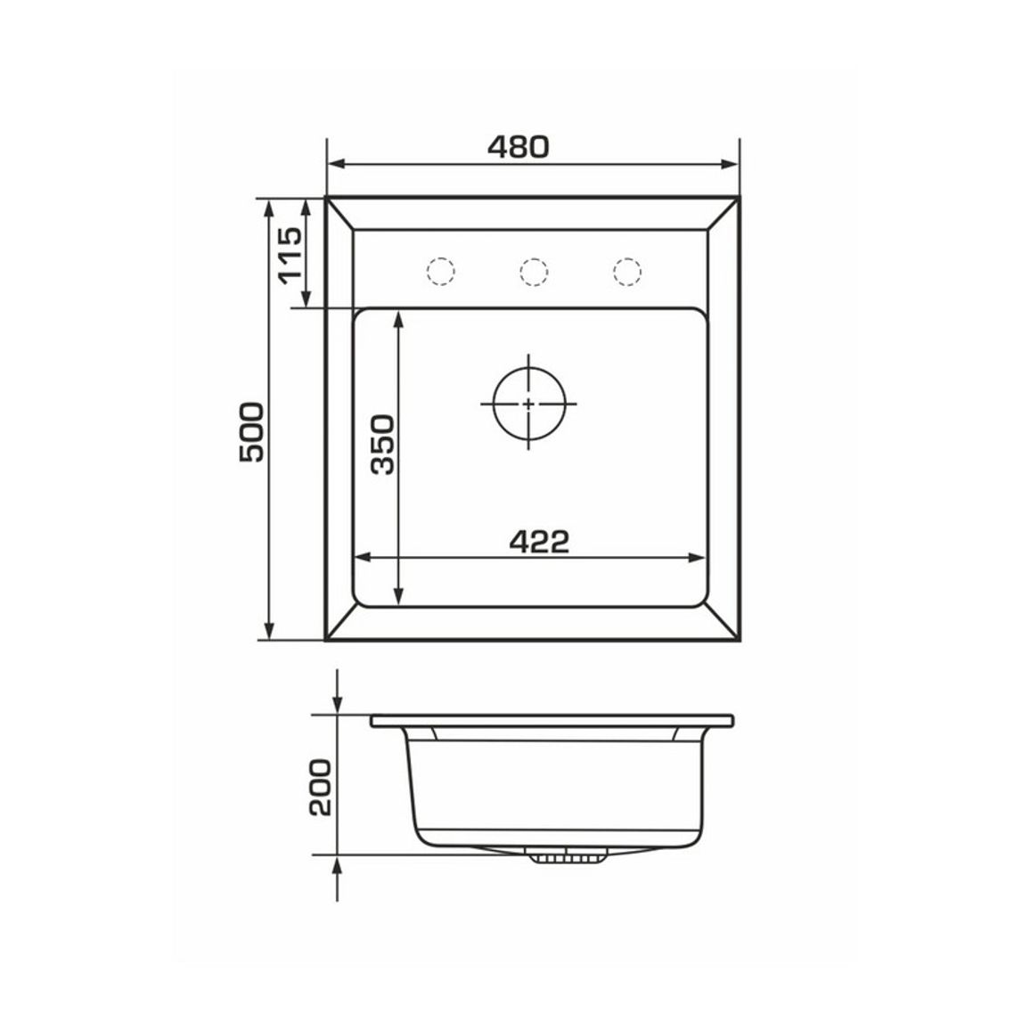 Мойка MERIDA avena (496*480mm.) гранит GRANADO Мойка MERIDA avena (496*480mm.) гранит GRANADO
