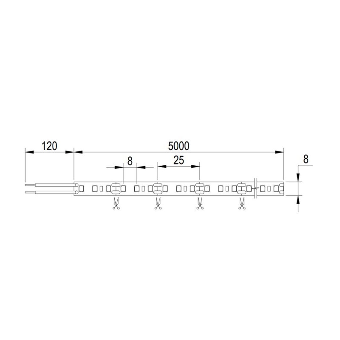 LED-лента 2835 SMD, 120 LEDs/m, 10W, 12V, IP20, дневной свет, 4000К LED-лента 2835 SMD, 120 LEDs/m, 10W, 12V, IP20, дневной свет, 4000К