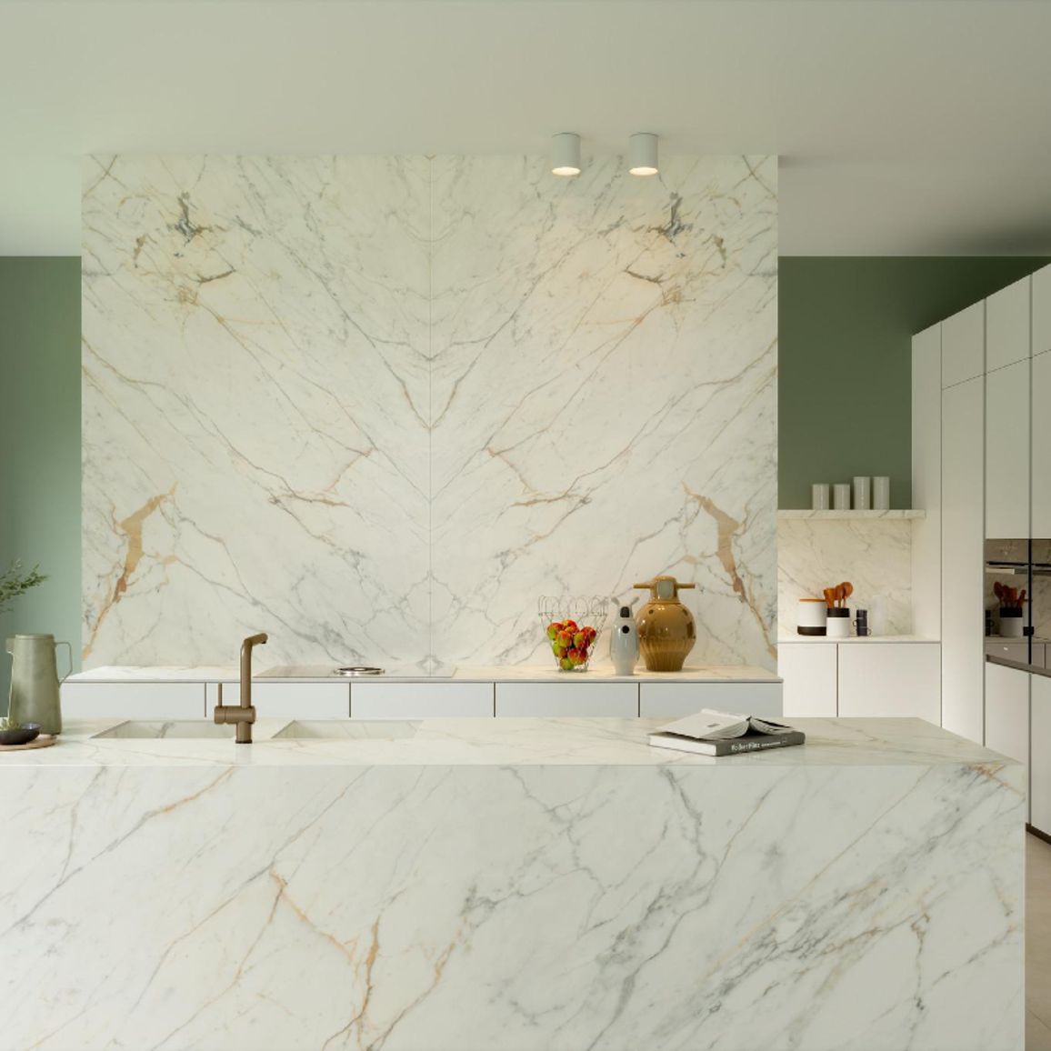 Керамогранит Marazzi Marble Look Golden White satin 6 мм 3200х1600 Керамогранит Marazzi Marble Look Golden White satin 6 мм 3200х1600