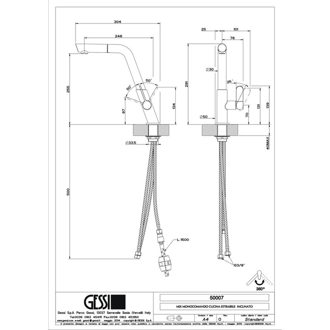 Смеситель для кухни Incline Finox (50007149) Gessi Смеситель для кухни Incline Finox (50007149) Gessi