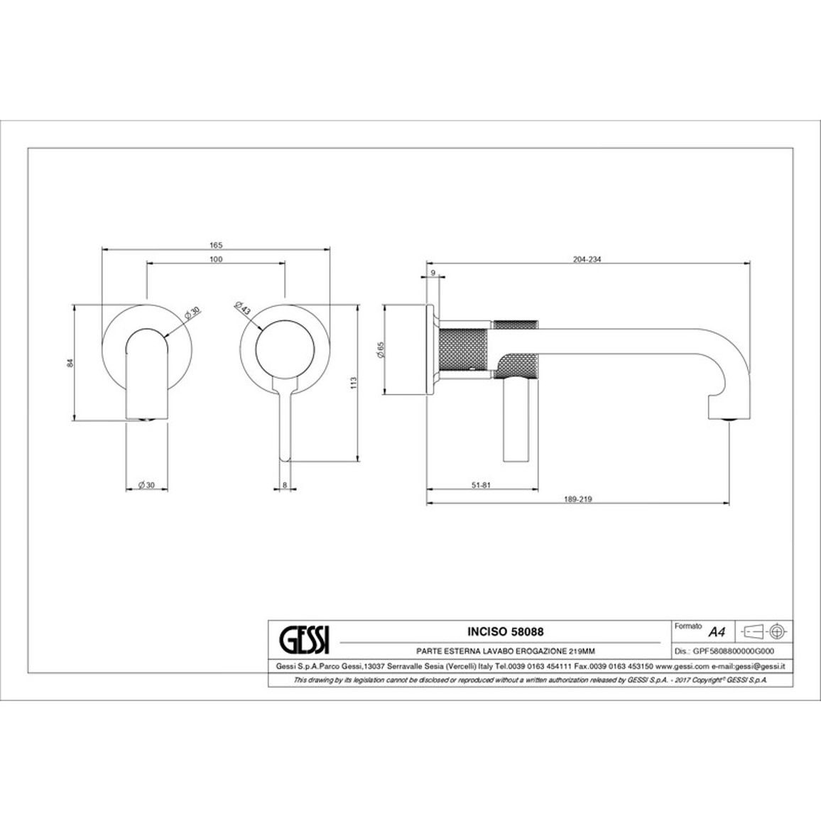 Змішувач для умивальника Inciso Black XL (58088-299) Gessi