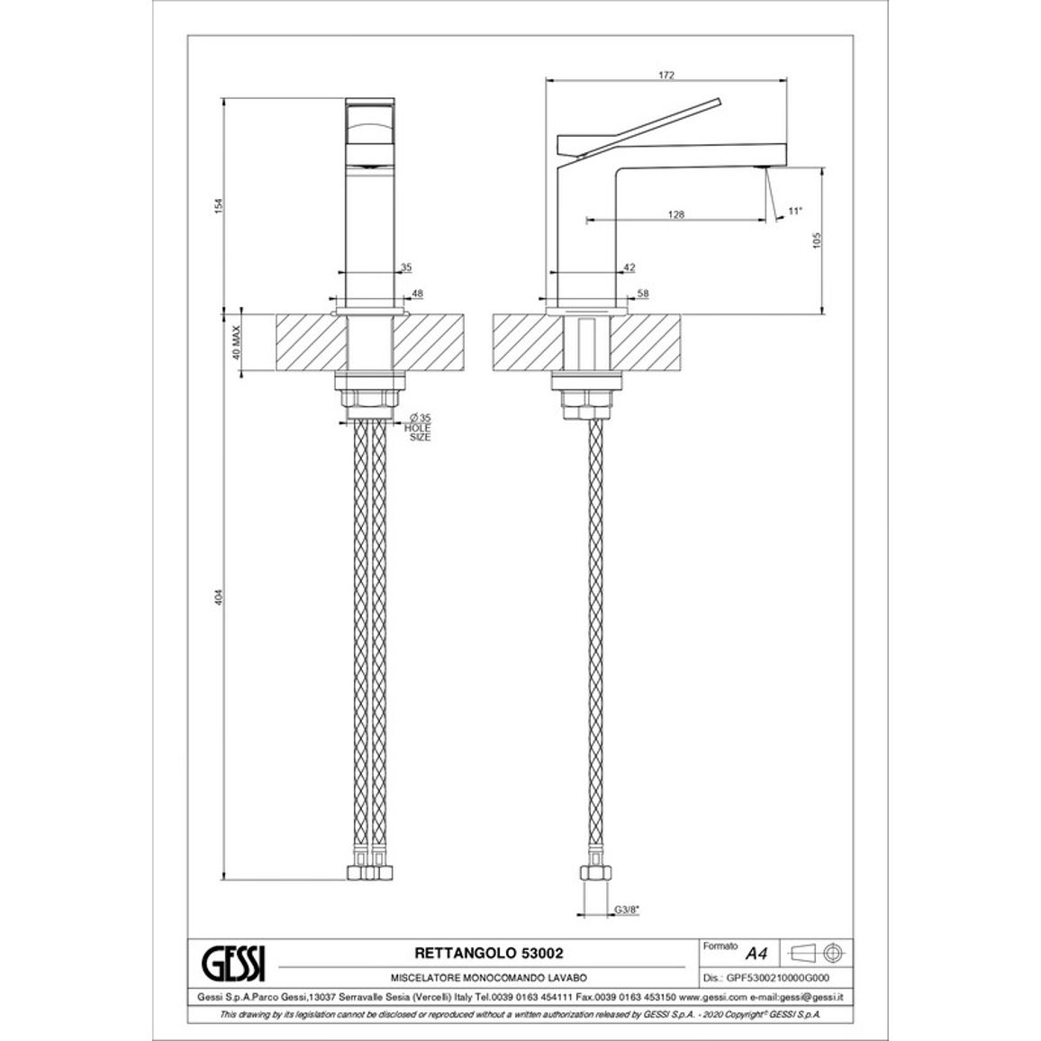 Змішувач для умивальника Rettangolo K Chrome (53002031) Gessi Змішувач для умивальника Rettangolo K Chrome (53002031) Gessi