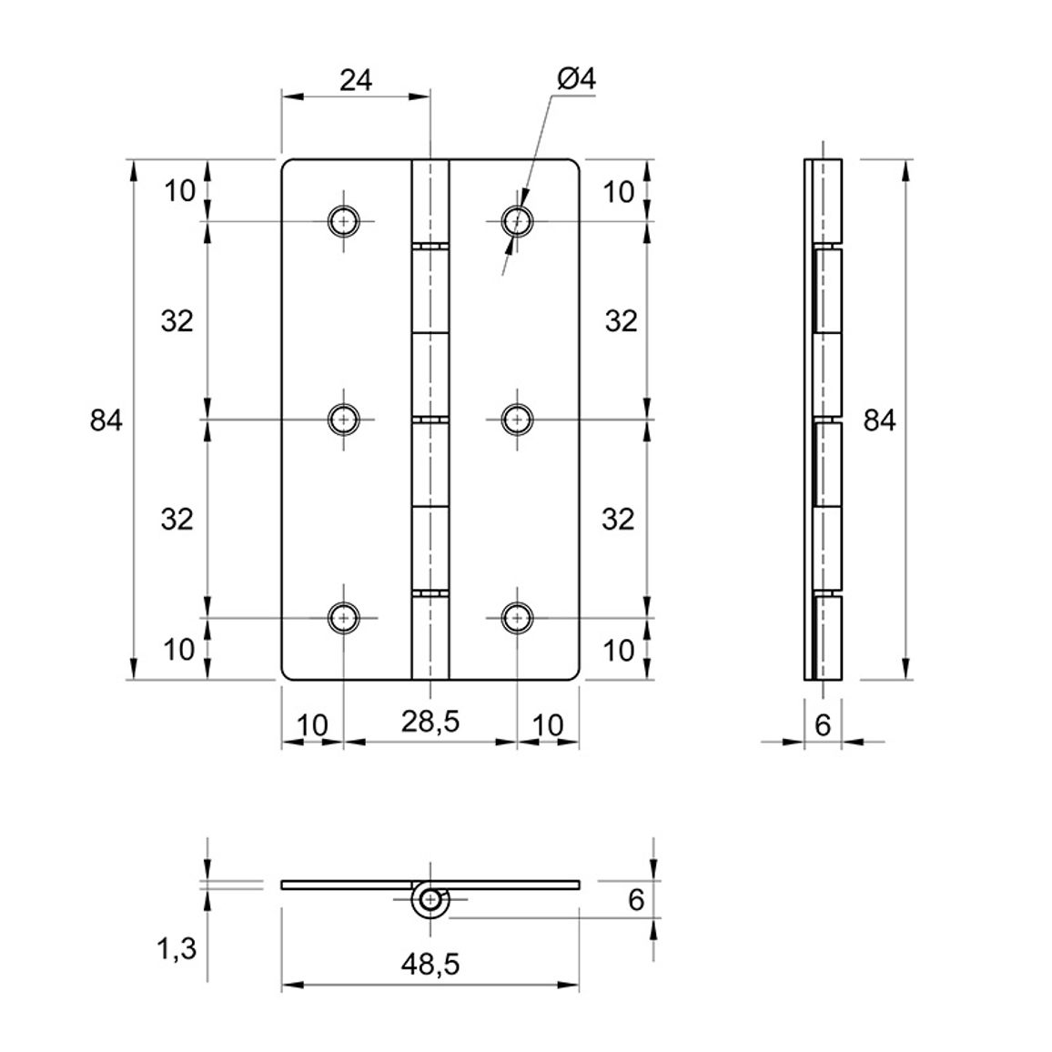 Петля карточная W=84 L=49 оцинкованая сталь Петля карточная W=84 L=49 оцинкованая сталь
