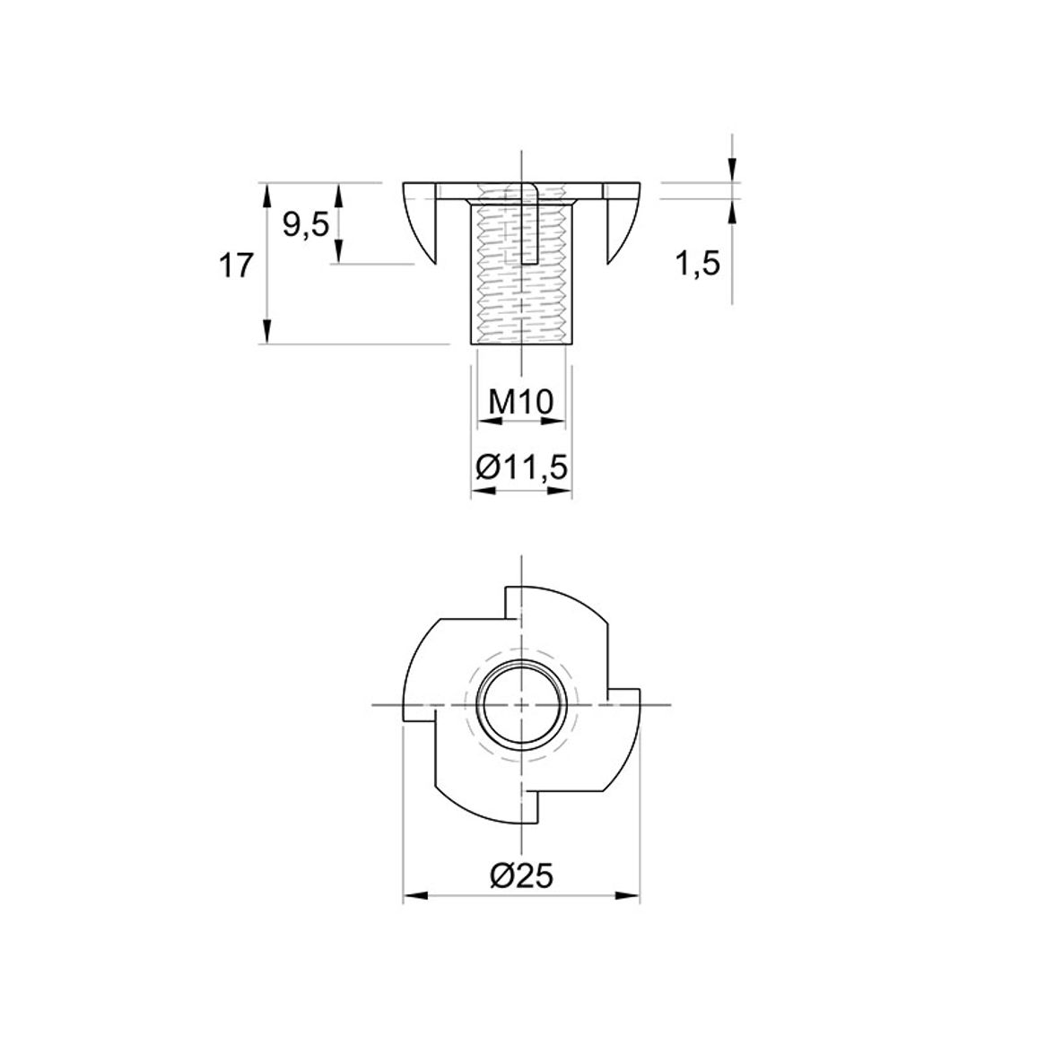 Муфта М10 L=17 D=12, забивная, сквозная, цинк, неразжимаемая, Smart Муфта М10 L=17 D=12, забивная, сквозная, цинк, неразжимаемая, Smart