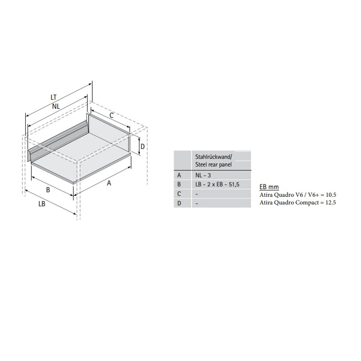Задняя стенка стальная Atira, H=144, ШК=600/604, белый (9194471) Hettich Задняя стенка стальная Atira, H=144, ШК=600/604, белый (9194471) Hettich