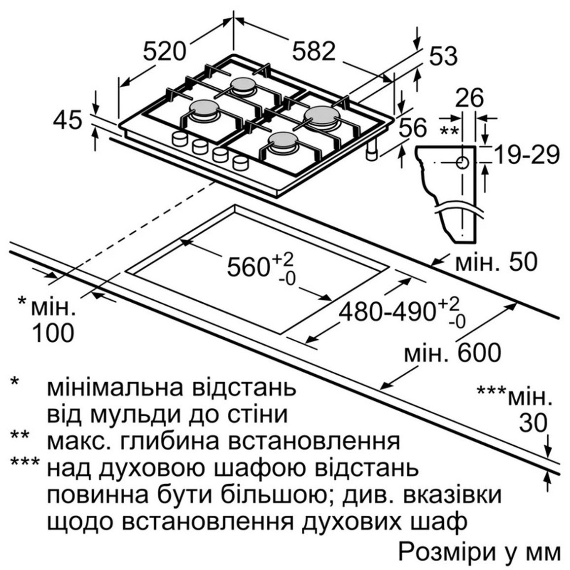 Газова варильна поверхня PGP6B6K90R Bosch Газова варильна поверхня PGP6B6K90R Bosch