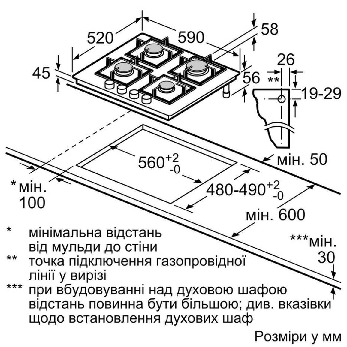 Газова варильна поверхня PPP6A2I40R Bosch Газова варильна поверхня PPP6A2I40R Bosch