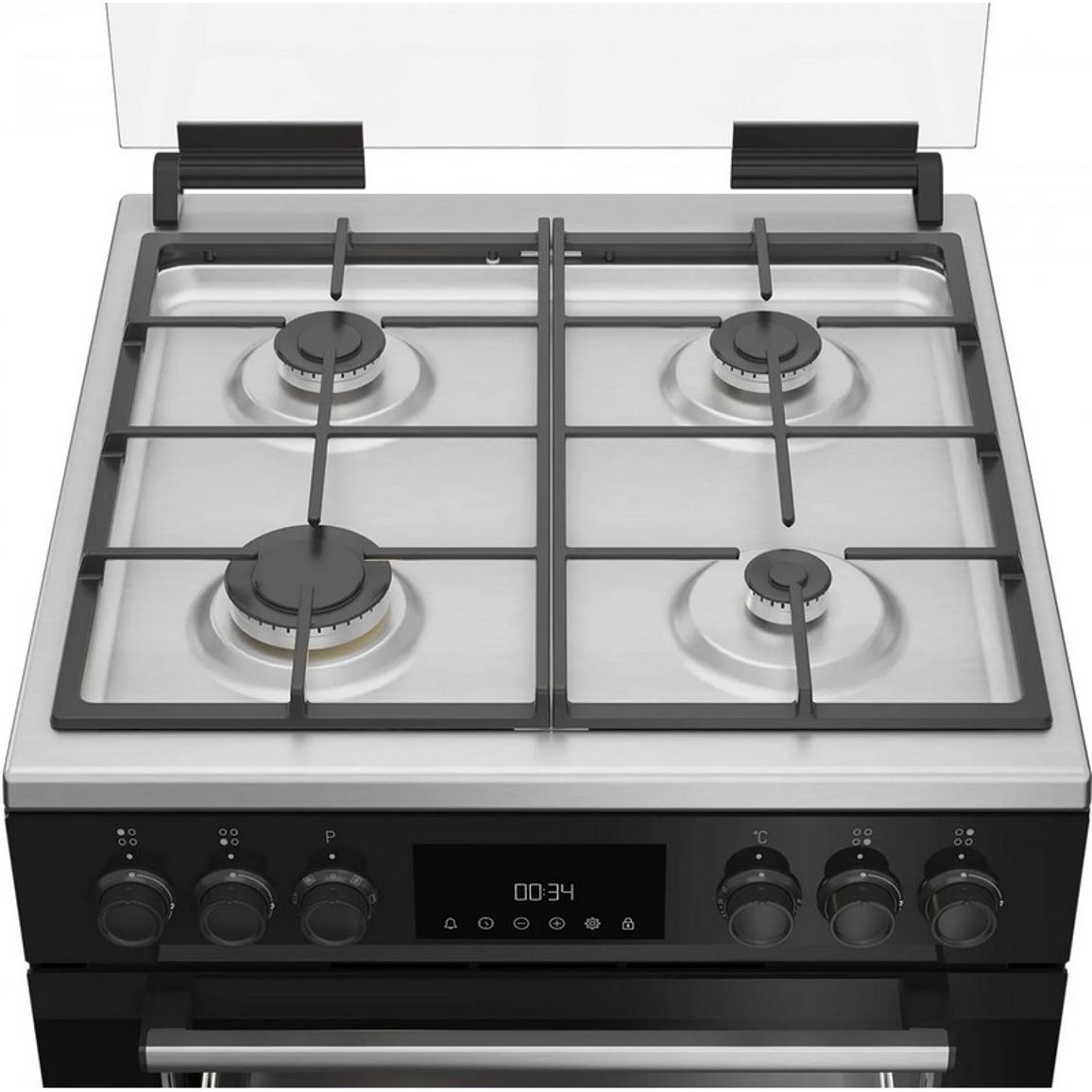 Плита комбінована чорна/нержавіюча сталь FBSM62530DXMS Beko