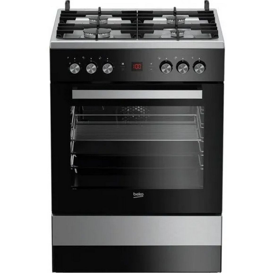 Плита комбінована чорна/нержавіюча сталь FSM62530DXMS Beko