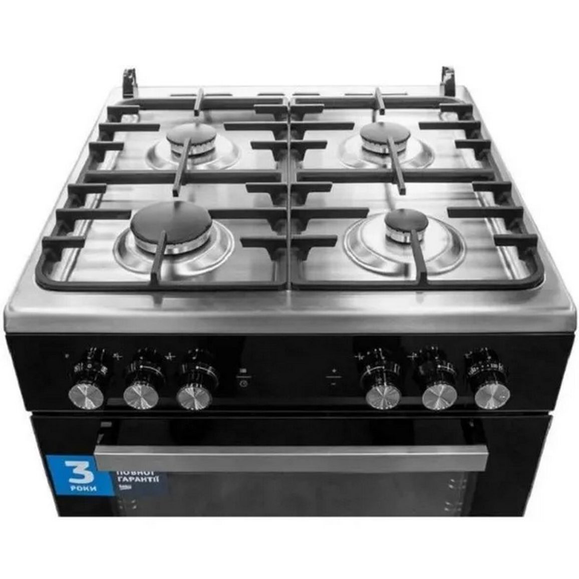 Плита комбінована чорна/нержавіюча сталь FSM62530DXMS Beko