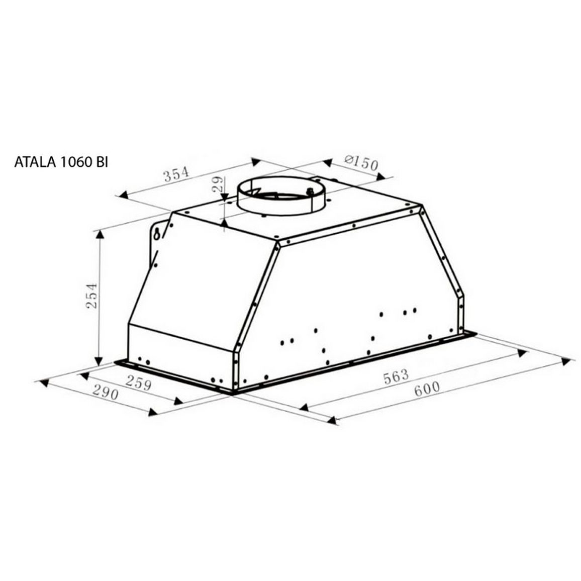 Витяжка повновбудована ATALA 1060 BI Gunter & Hauer