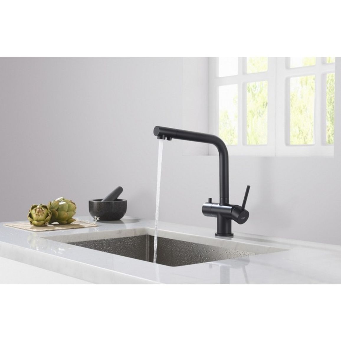 Змішувач CRYSTAL чорний матовий Blue Water (5901730616576) Змішувач CRYSTAL чорний матовий Blue Water (5901730616576)