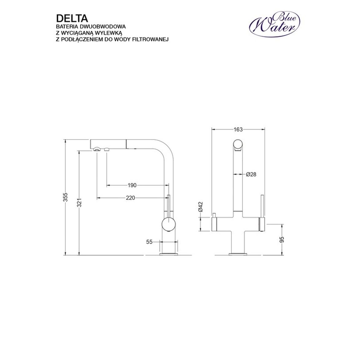 Змішувач DELTA хром Blue Water Змішувач DELTA хром Blue Water