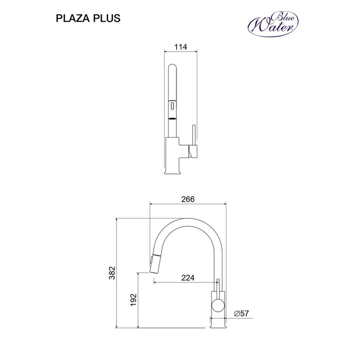 Змішувач PLAZA PLUS чорний матовий мат Blue Water (5901730616569) Змішувач PLAZA PLUS чорний матовий мат Blue Water (5901730616569)