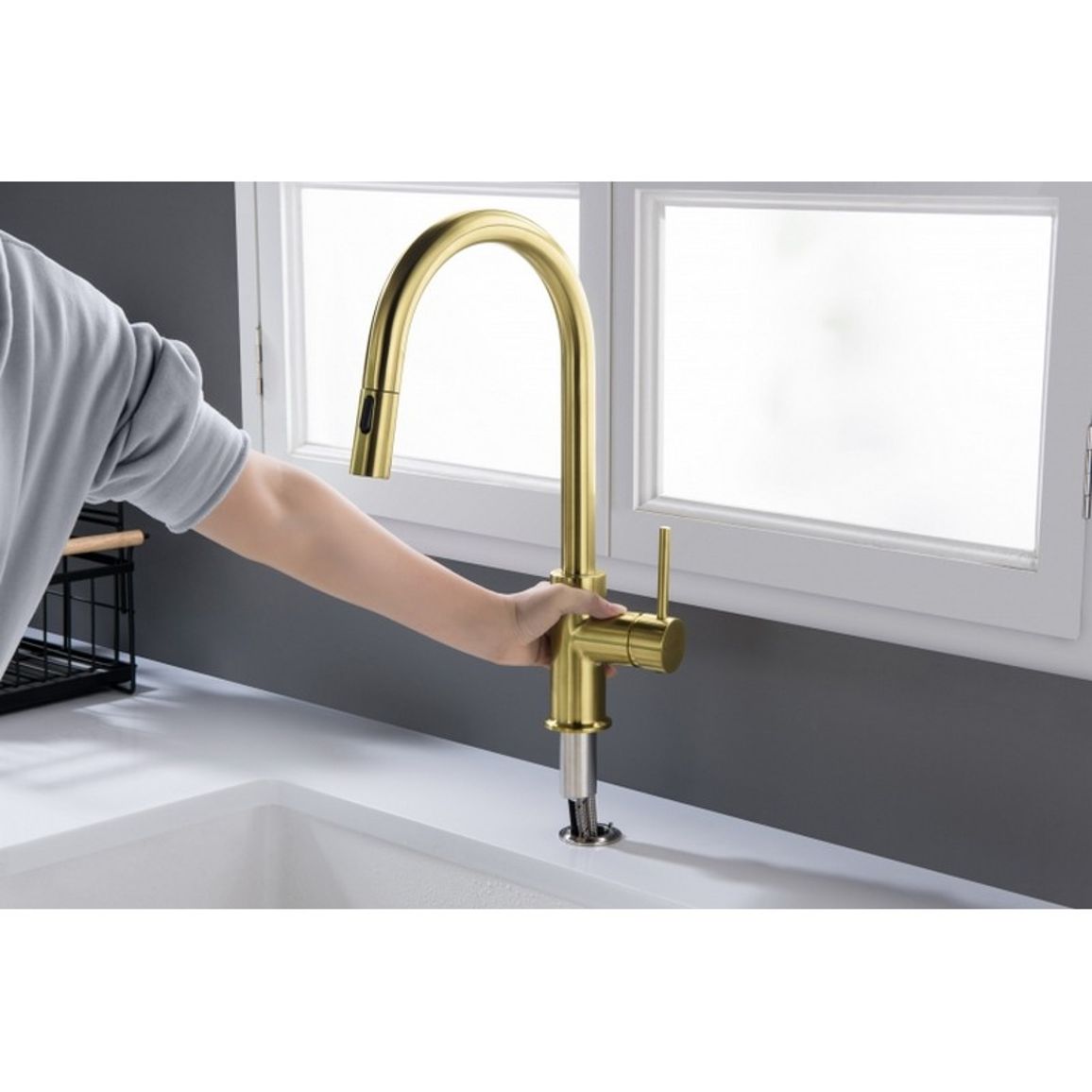 Змішувач PLAZA PLUS WINDOW антична латунь Blue Water (5901730617641)