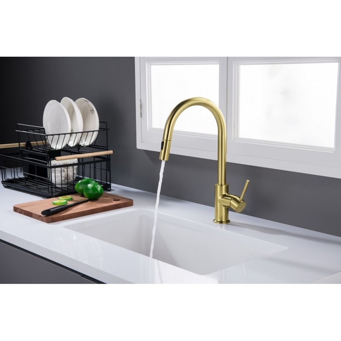 Змішувач PLAZA PLUS WINDOW антична латунь Blue Water (5901730617641)