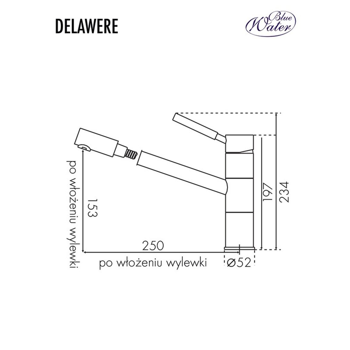 Змішувач DELAWARE 44 чорний металік Blue Water (5901730610307) Змішувач DELAWARE 44 чорний металік Blue Water (5901730610307)