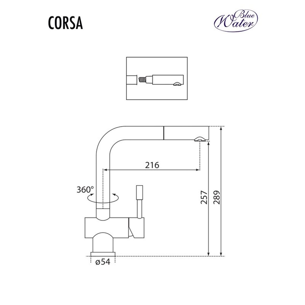 Змішувач CORSA Inox Blue Water (5901730611168) Змішувач CORSA Inox Blue Water (5901730611168)