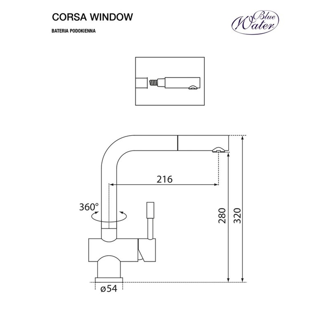 Змішувач CORSA WINDOW чорна сталь Blue Water (5901730616804) Змішувач CORSA WINDOW чорна сталь Blue Water (5901730616804)