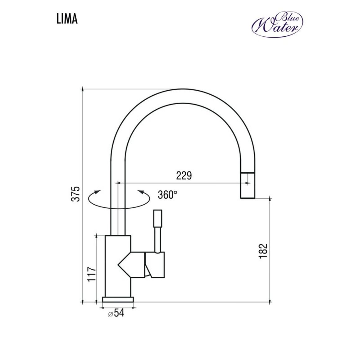 Змішувач LIMA Inox/чорний матовий Blue Water (5901730613193) Змішувач LIMA Inox/чорний матовий Blue Water (5901730613193)