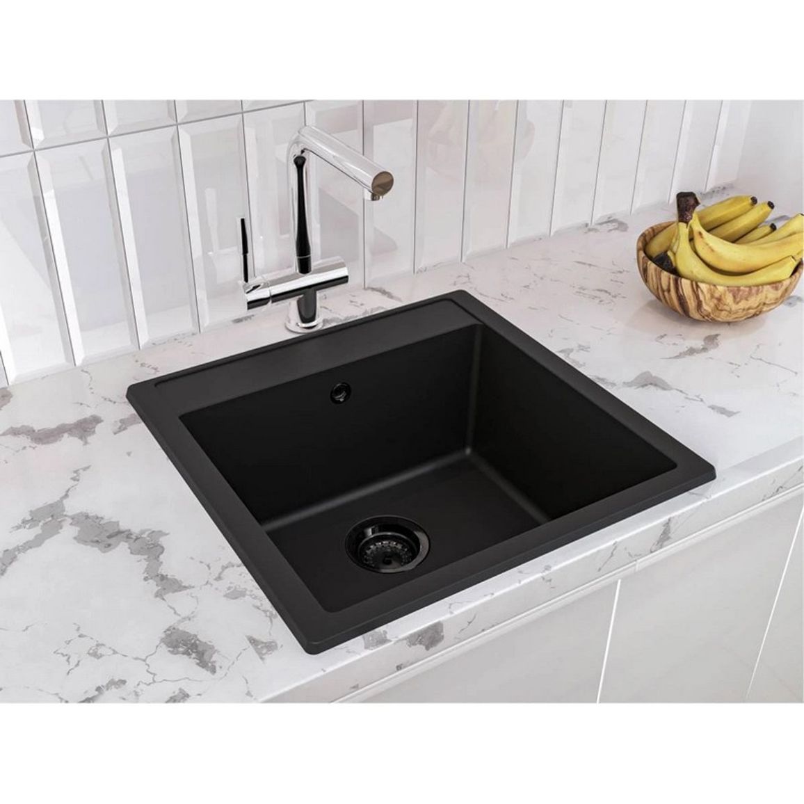 Кухонна мийка BODRUM 510 black shine mirastone Miraggio Кухонна мийка BODRUM 510 black shine mirastone Miraggio