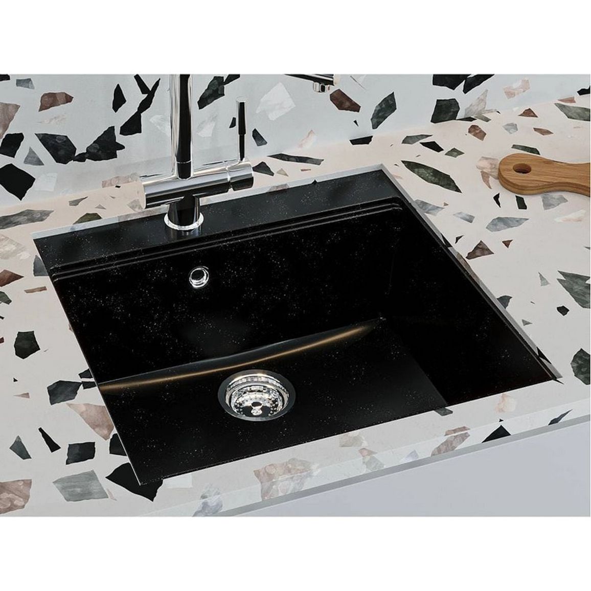 Кухонна мийка LAGOON 540 black shine mirastone Miraggio Кухонна мийка LAGOON 540 black shine mirastone Miraggio