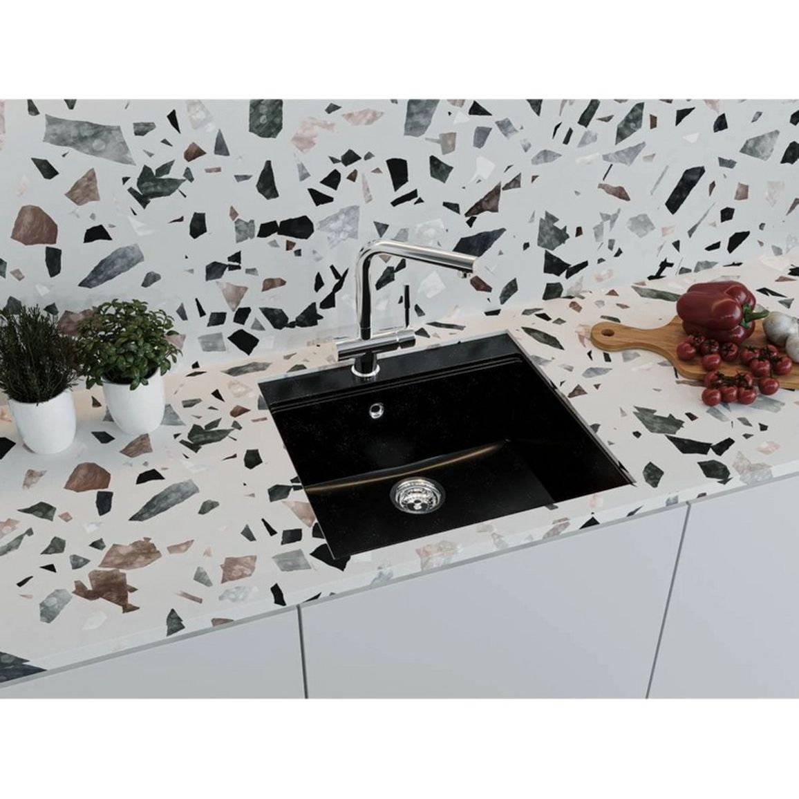Кухонна мийка LAGOON 540 black shine mirastone Miraggio Кухонна мийка LAGOON 540 black shine mirastone Miraggio
